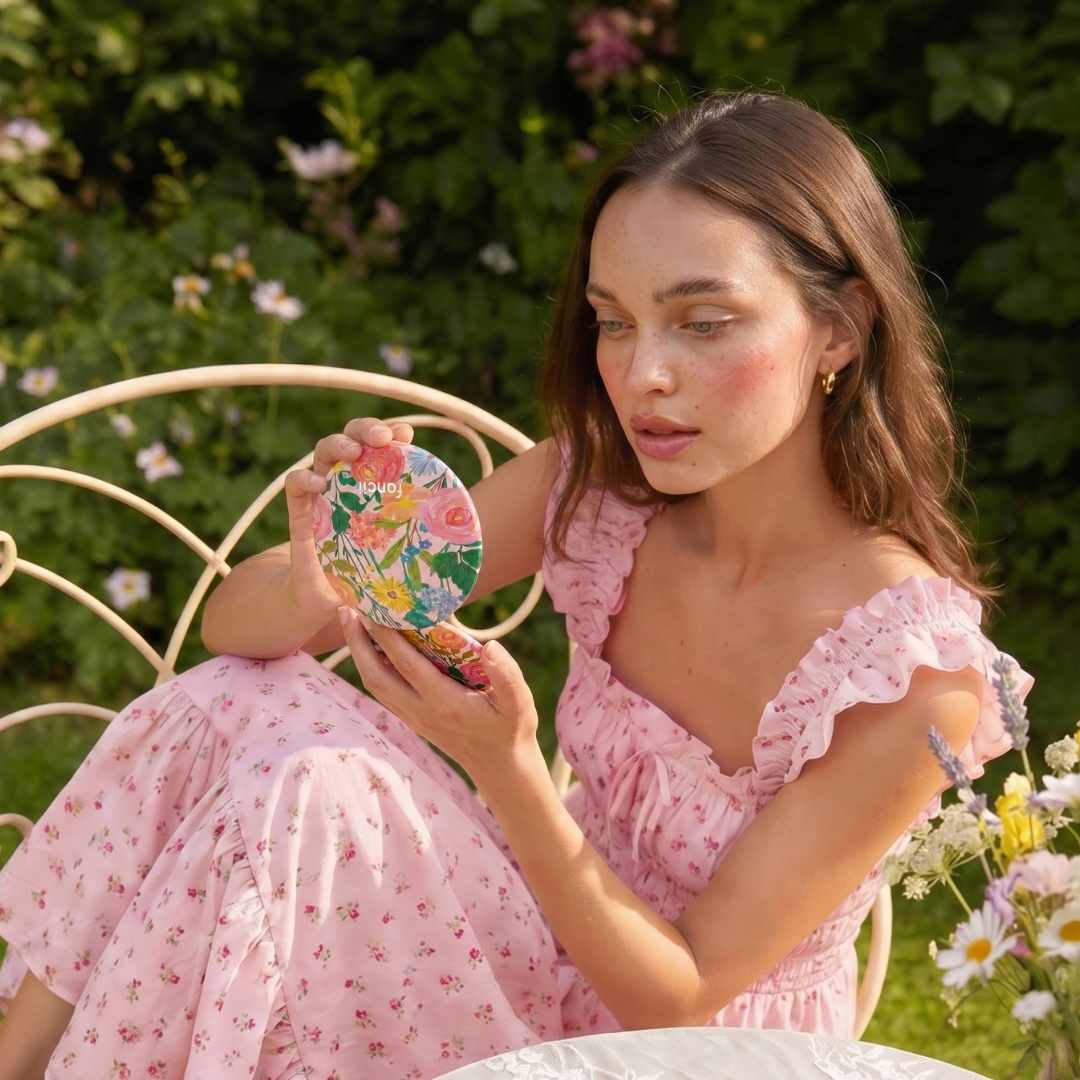 Mini Taylor LED Compact Mirror | Vibrant Florals - Image 2