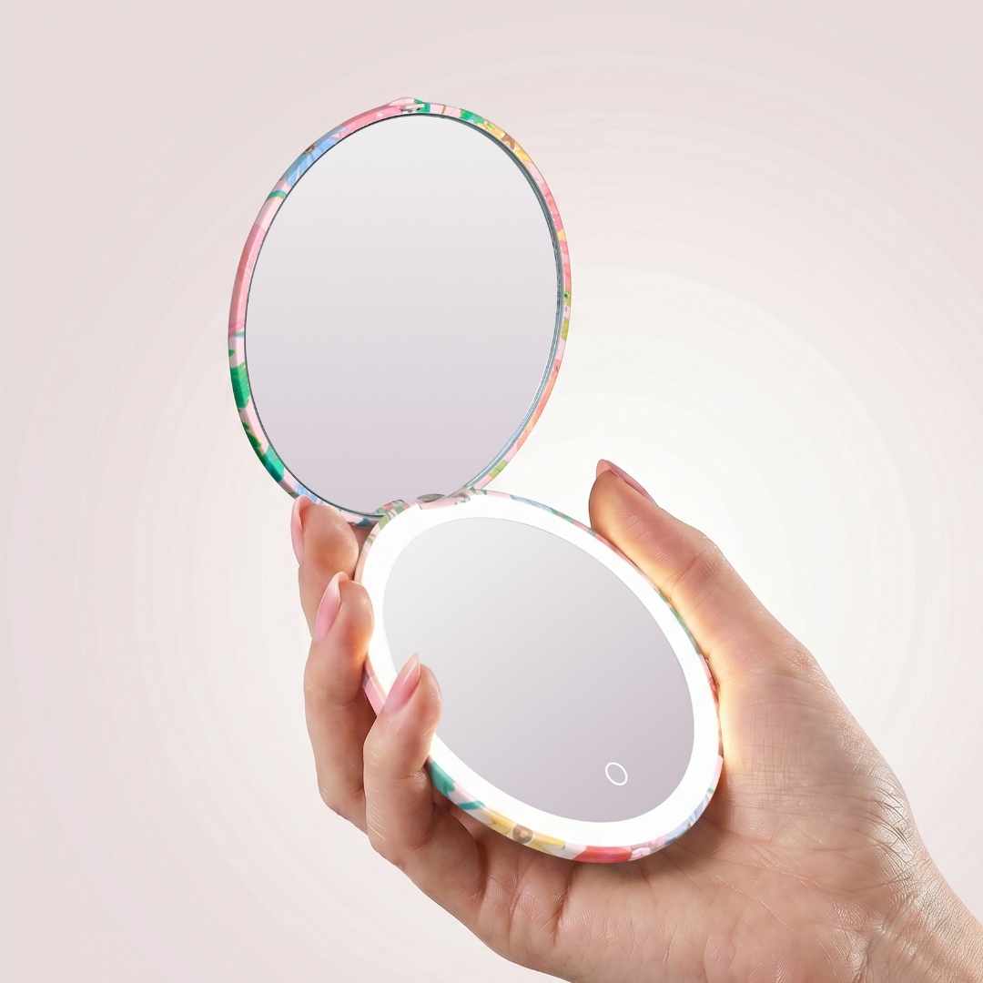 Mini Taylor LED Compact Mirror | Vibrant Florals - Image 4