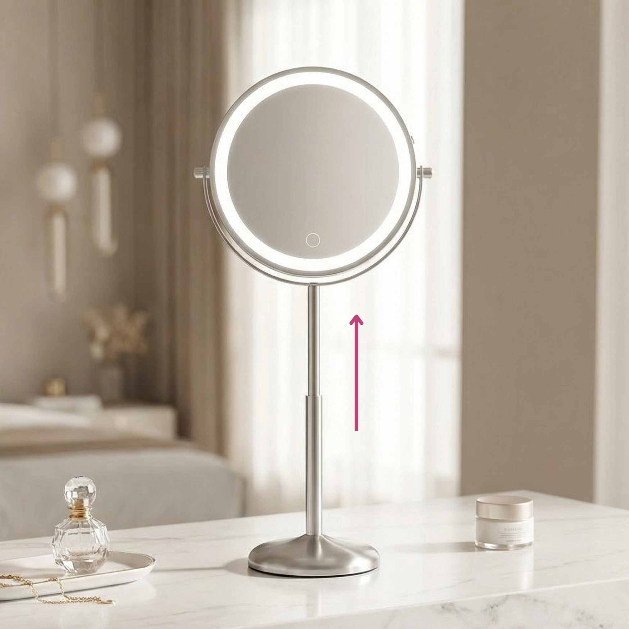 Hailey Double Sided Makeup Mirror with Lights - Image 2