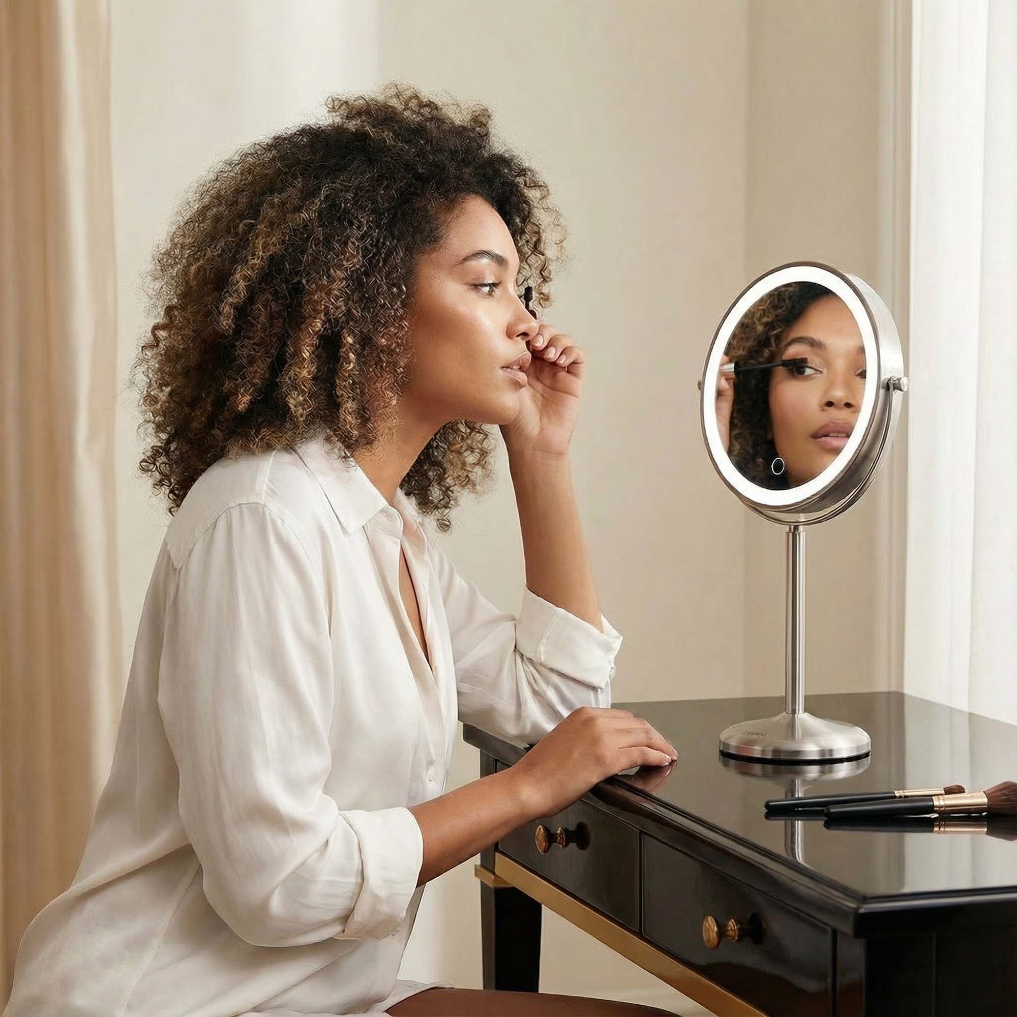 Hailey Double Sided Makeup Mirror with Lights - Image 3