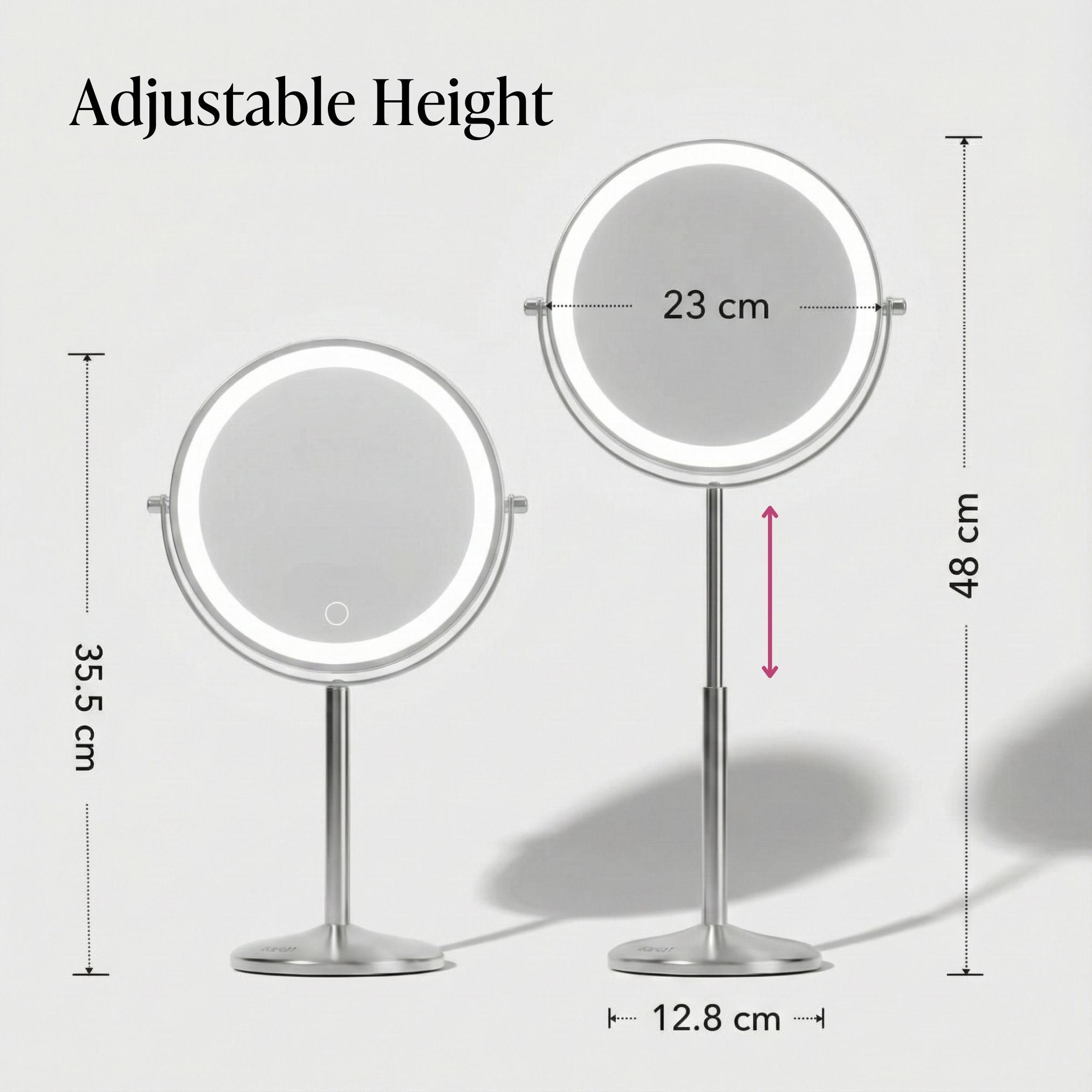 Hailey Double Sided Makeup Mirror with Lights - Image 5