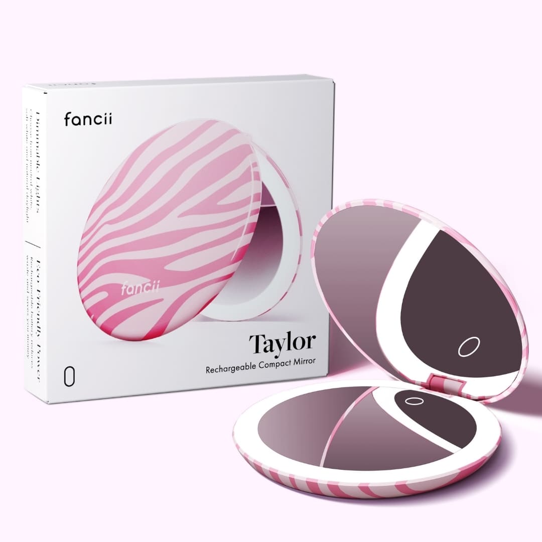 Taylor LED Compact Mirror | Blush Zebra - Image 8