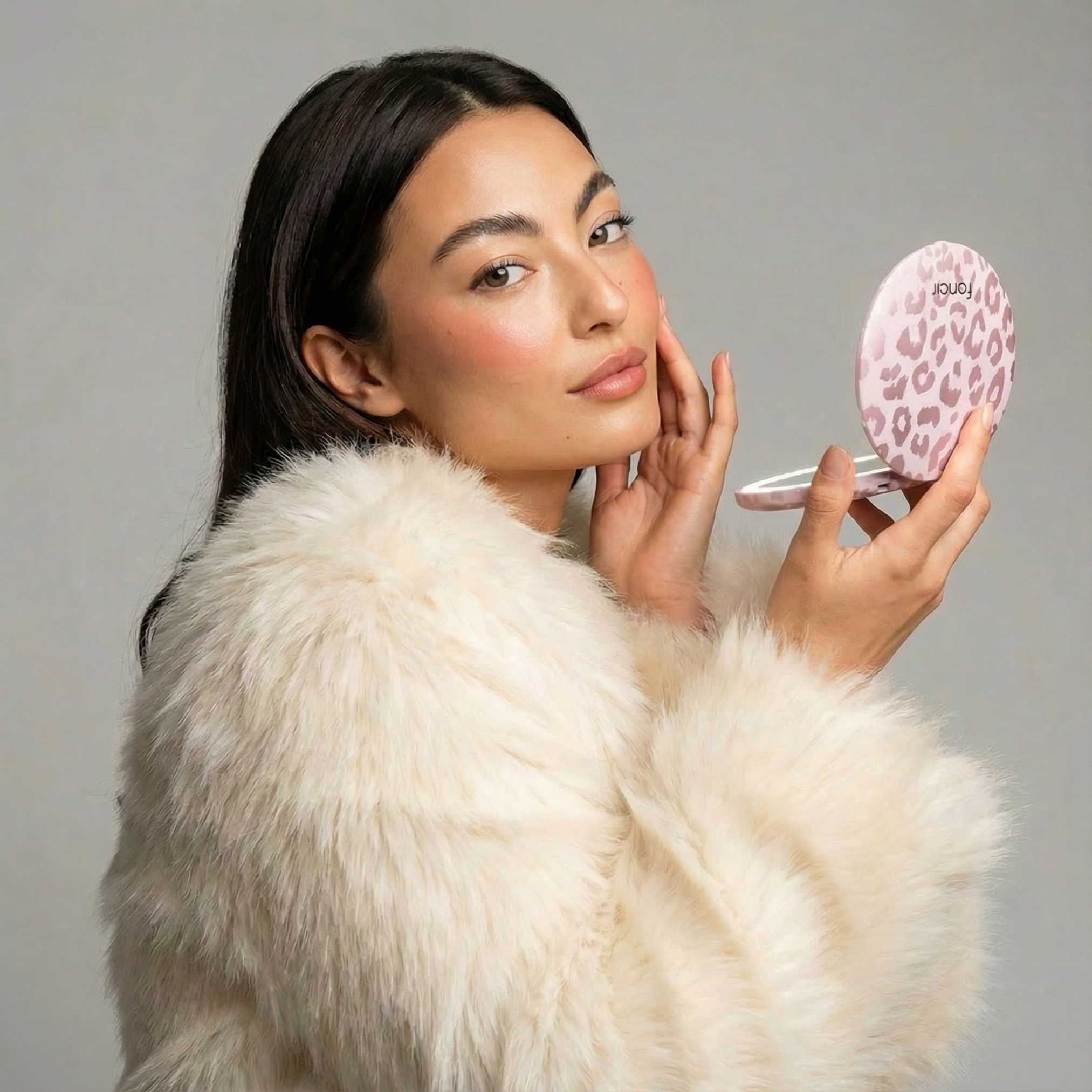 Mini Taylor LED Compact Mirror | Cosmic Leopard - Image 2