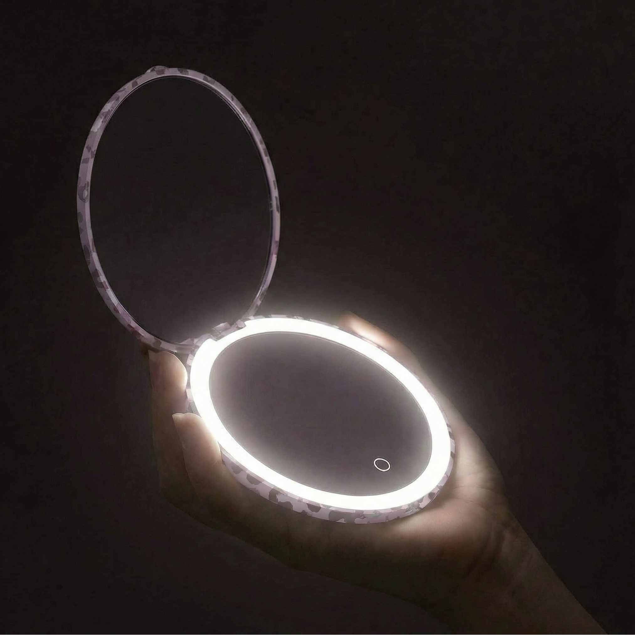 Mini Taylor LED Compact Mirror | Cosmic Leopard - Image 4